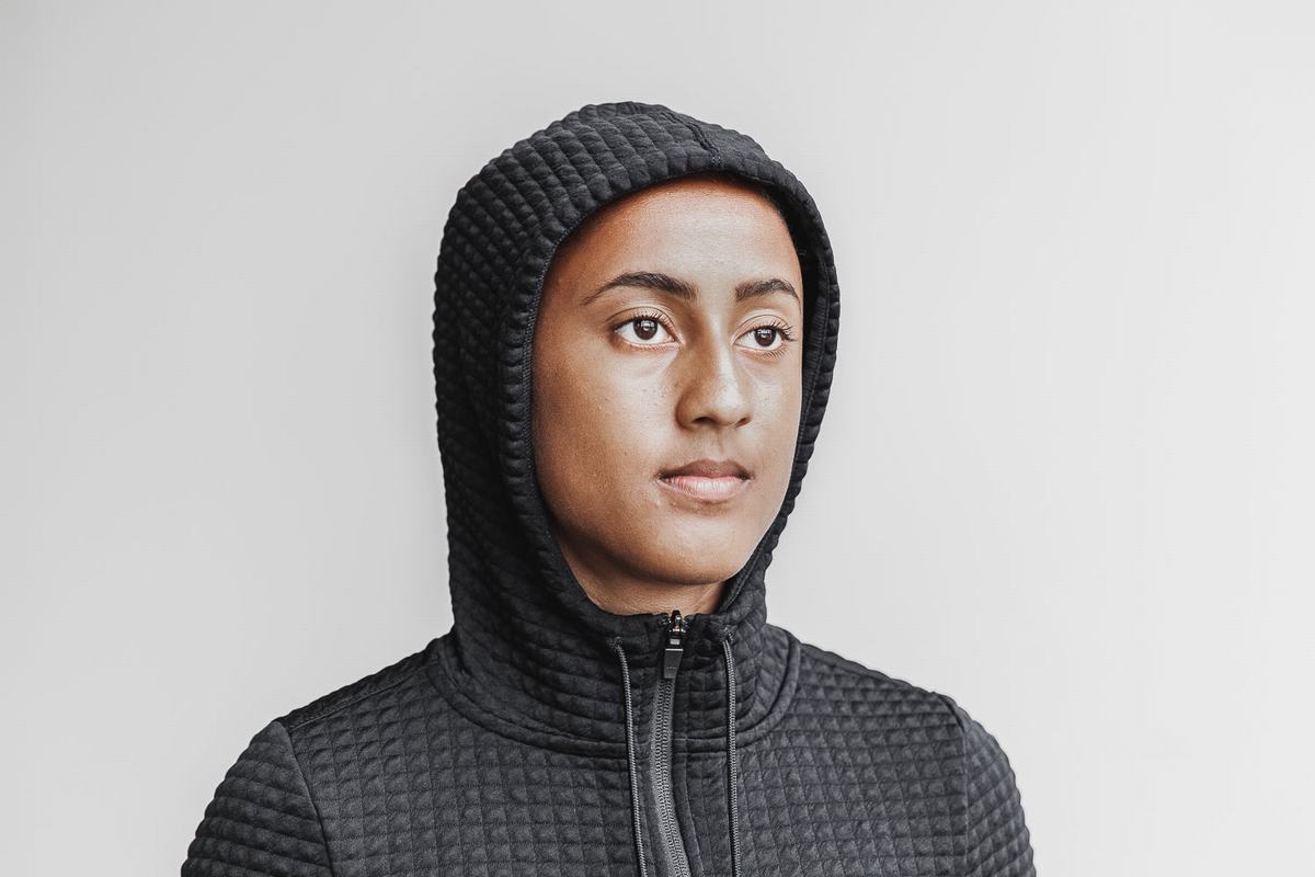 Nobull Quilted Zip-up Women's Jackets Black | Australia (CV4369)